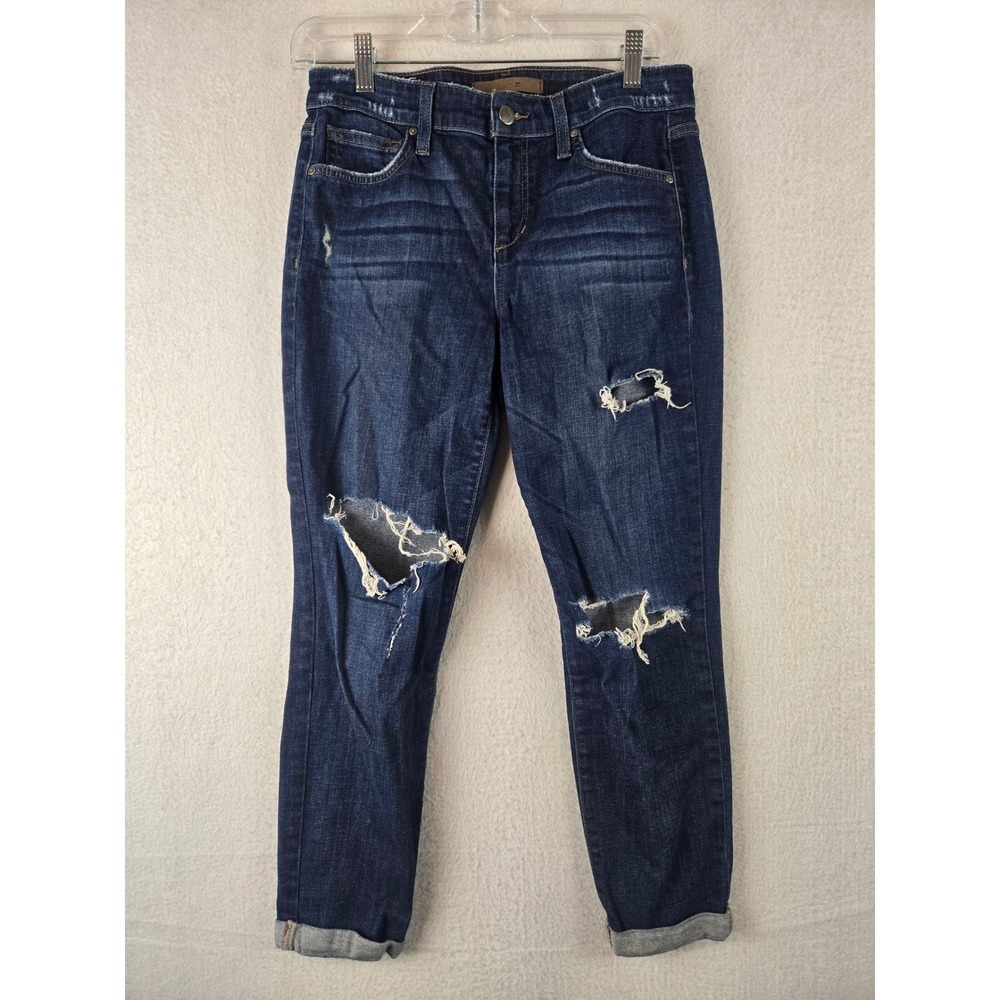 Joe's Jeans Womens Straight Crop Size 27 Distressed Ripped Blue